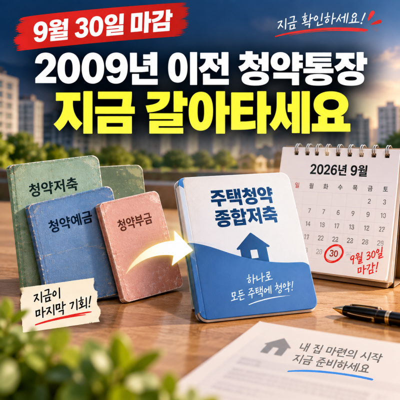 9월 30일 최종 마감! 주택청약종합저축 전환 혜택부터 주의사항까지 정리