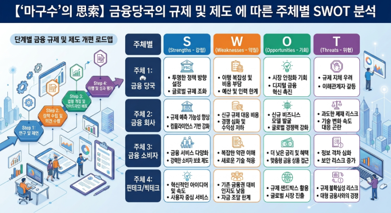 【'마구수'의 思索】 금융당국의 단계별 규제 및 제도 개편에 따른 주체별 SWOT 분석
