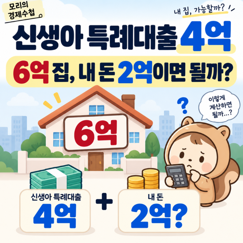 6억 집에 신생아 특례대출 4억, 자기자금은 정말 2억이면 될까?