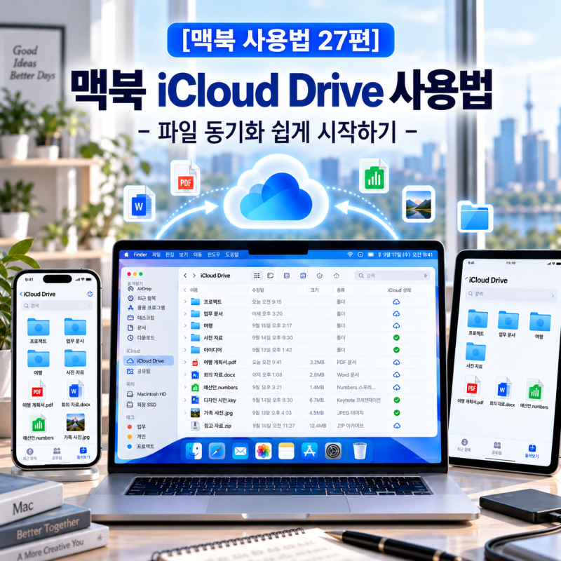 [맥북 사용법 27편] 맥북 iCloud Drive 사용법 - 파일 동기화 쉽게 시작하기