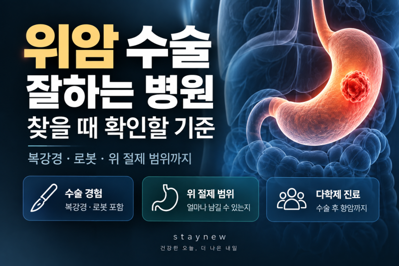 위암 수술 잘하는 병원 찾을 때 확인할 기준 / 복강경·로봇·위 절제 범위까지 한 번에