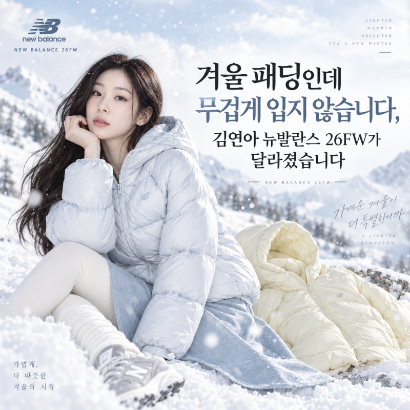 겨울 패딩인데 무겁게 입지 않습니다, 김연아 뉴발란스 26FW가 달라졌습니다