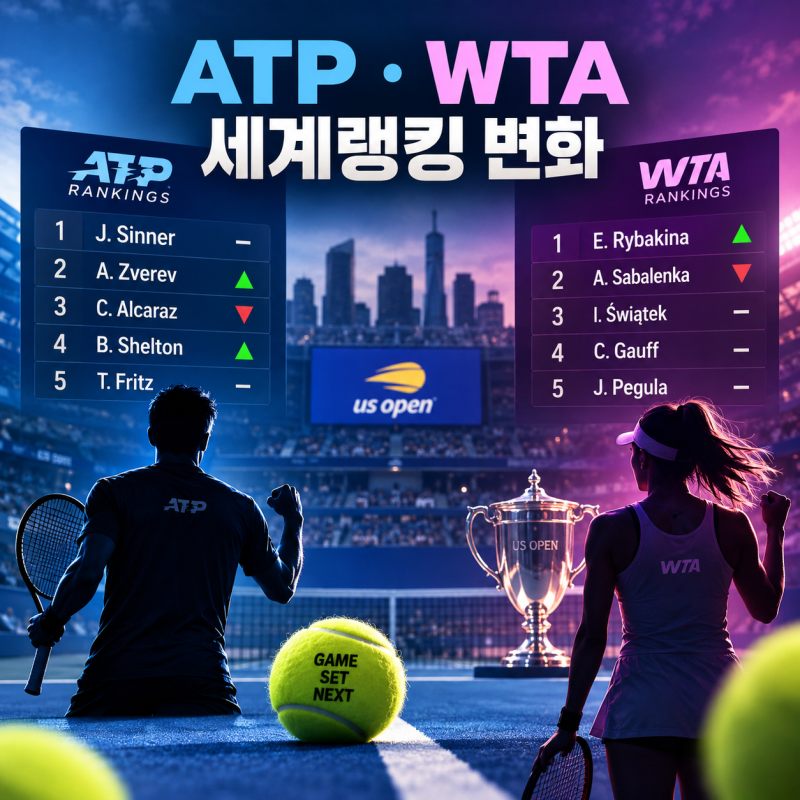ATP·WTA 세계랭킹 변화｜US오픈 이후 1위부터 Top 10까지 판도가 달라졌다