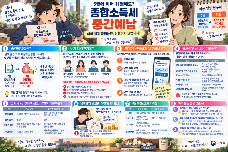 종합소득세 중간예납, 나도 대상일까 — 기한과 납부