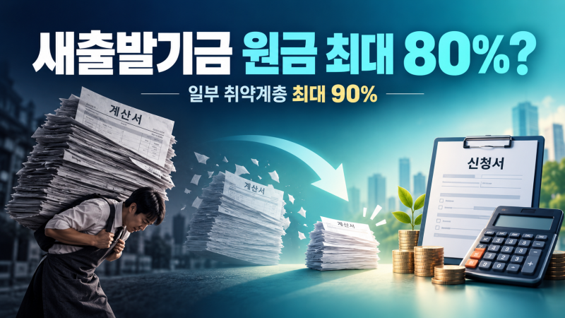 새출발기금 원금 80% 감면? 일부 취약계층은 최대 90%, 신청 전 확인할 7가지