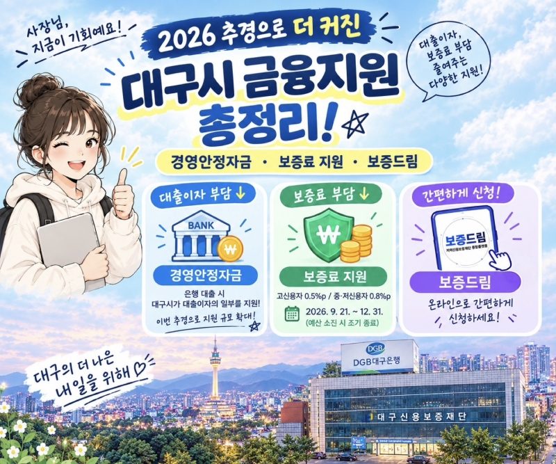 2026 추경 지원 확대 소식! 대구시 경영안정자금 & 보증료 지원 혜택 총정리 (+ 「보증드림」 ....