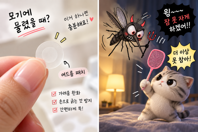 모기 퇴치법 및 모기 물렸을 때 여드름 패치 꿀팁