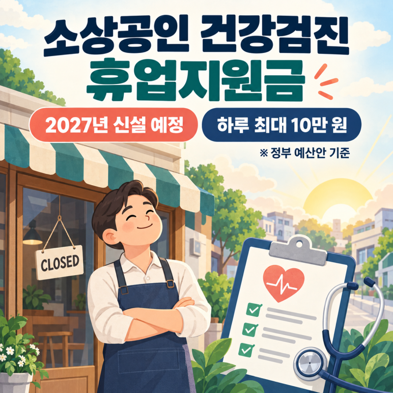 소상공인 건강검진 휴업지원금 10만 원 받는 법 및 2027년 신설 지원 정리