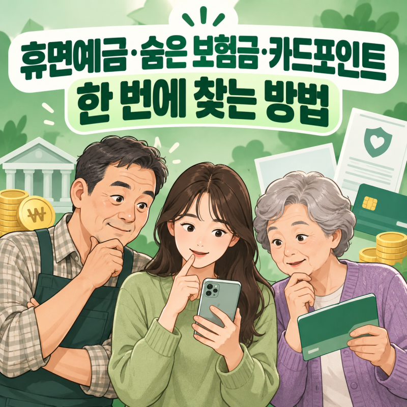 휴면예금·숨은 보험금·카드포인트 한 번에 찾는 방법