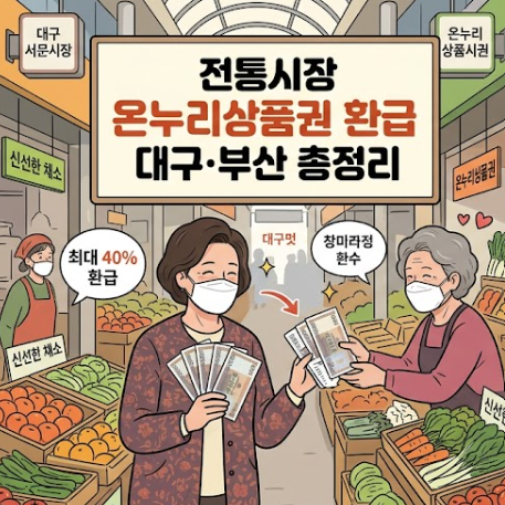 모르면 손해인 전통시장 온누리상품권 환급 대구·부산 총정리, 최대 4만원까지 받는 방법