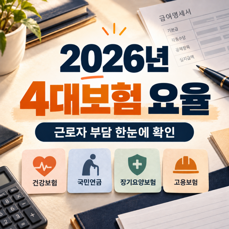 2026년 4대보험 요율 총정리, 근로자 부담은 얼마