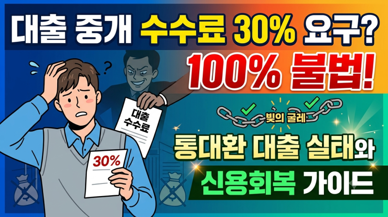 대출 중개 수수료 30% 요구? 100% 불법인 통대환 대출 실태와 신용회복 가이드