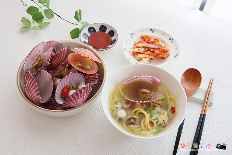 문앞바다 요즘 홍가리비 맛있을때 손질세척 홍가리비탕 요리