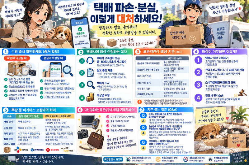 택배가 파손·분실됐다면, 표준약관에 따른 배상 신청
