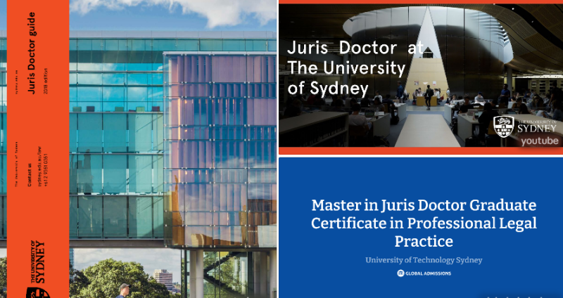 시드니 로스쿨 입학조건과 학비 비교｜시드니대·UNSW·UTS Juris Doctor