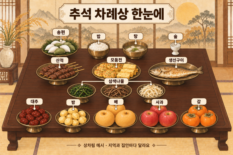 추석 차례상 종결판! 대표 상차림부터 지역별 별미 5선까지 추석인사 추천도 받아가시요~~!