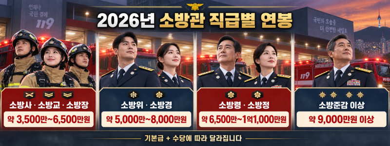 2026년 소방관 직급별 연봉