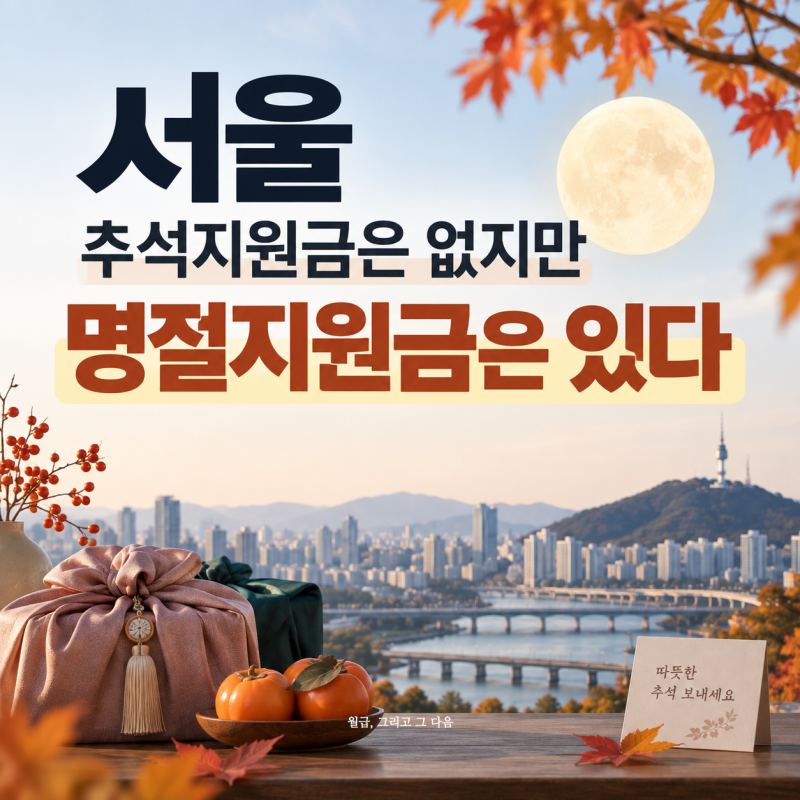 서울은 추석 민생지원금 없다는데, "ㅇㅇㅇㅇㅇ은 따로 있습니다"