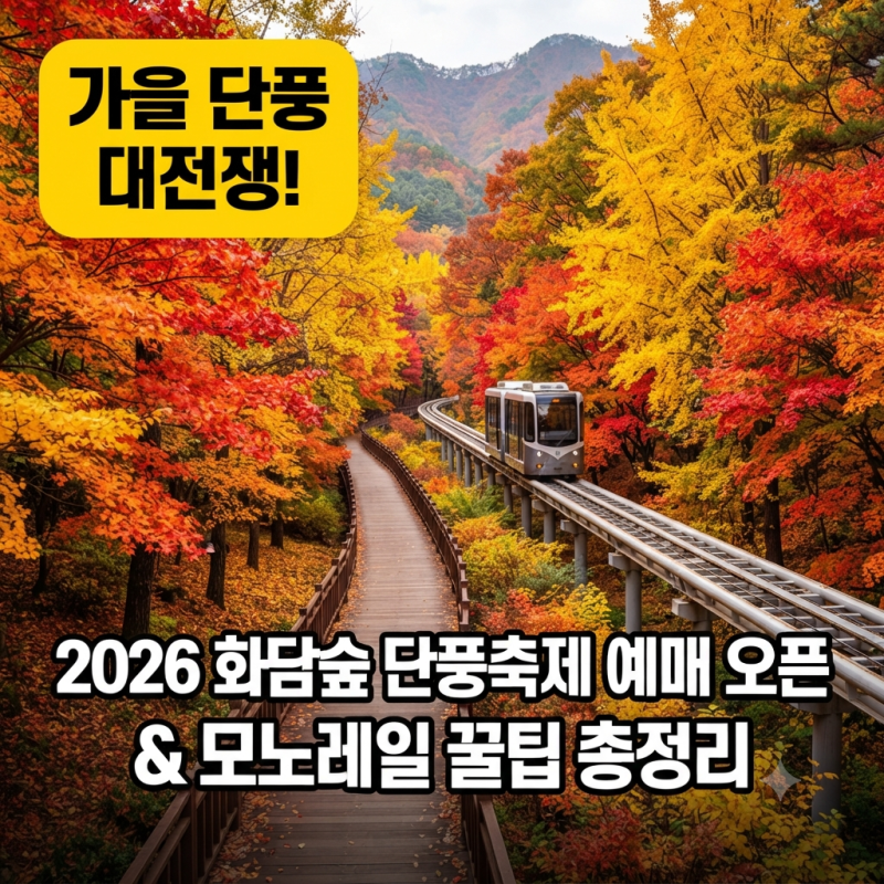 "예약 안 하면 올해도 못 갑니다" 2026 가을 화담숲 단풍축제 티켓 예매 오픈 일정 & 모노레일 ....