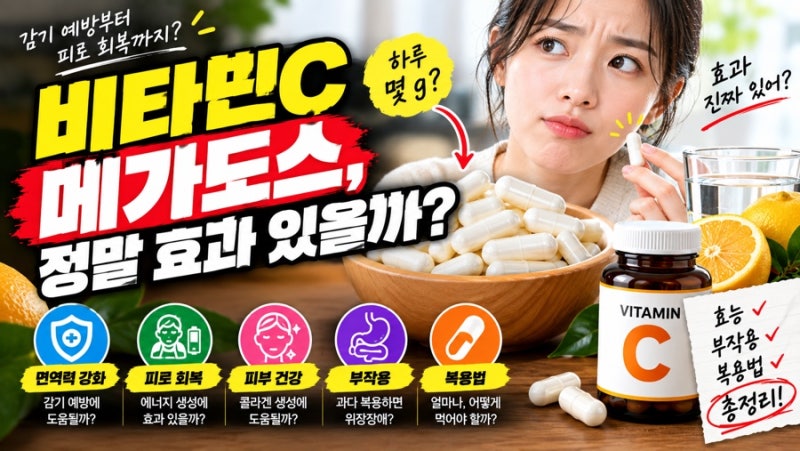 비타민C 메가도스, 정말 효과 있을까? 효능·부작용·복용법 총정리