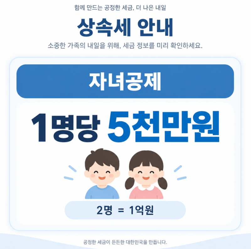 자녀 상속세 면제한도 얼마까지 가능할까