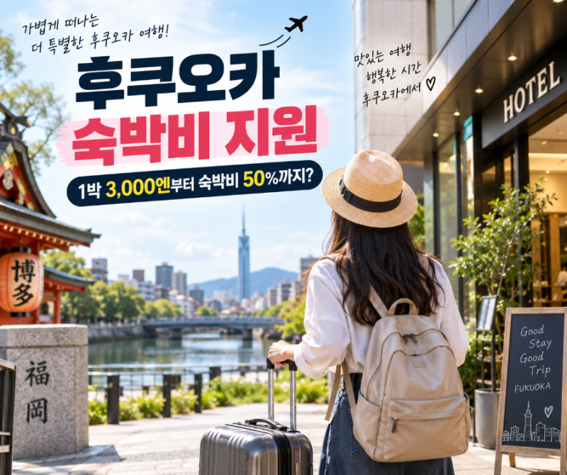 2026 후쿠오카 숙박비 지원｜한국인도 50% 할인? 대상·기간·예약방법 총정리