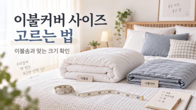 이불커버 사이즈 고르는 법, 퀸·킹보다 이불솜 실제 크기부터 확인하세요