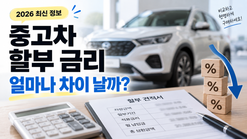 2026 중고차 할부 금리 비교｜평균·계산·낮추는 방법과 조회 사이트