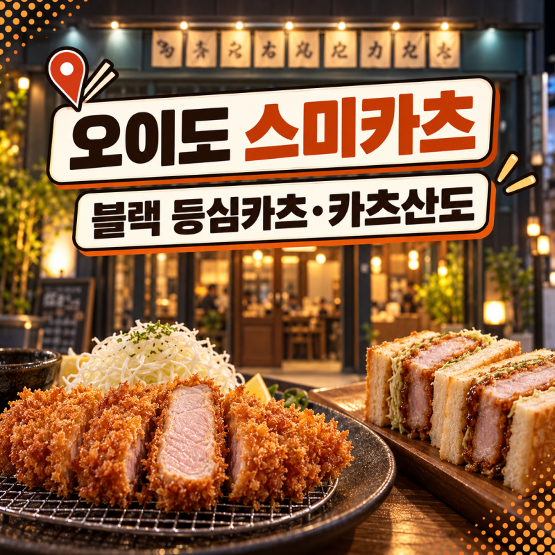 오이도 데이트 맛집 스미카츠. 훈연 블랙카츠, 카츠산도