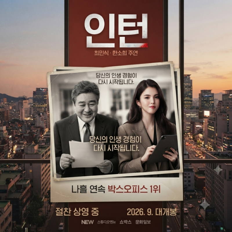 [2026 박스오피스 최신] 최민식·한소희 주연 영화 '인턴' 30만 관객 돌파, 나흘째 박스오피스 1....