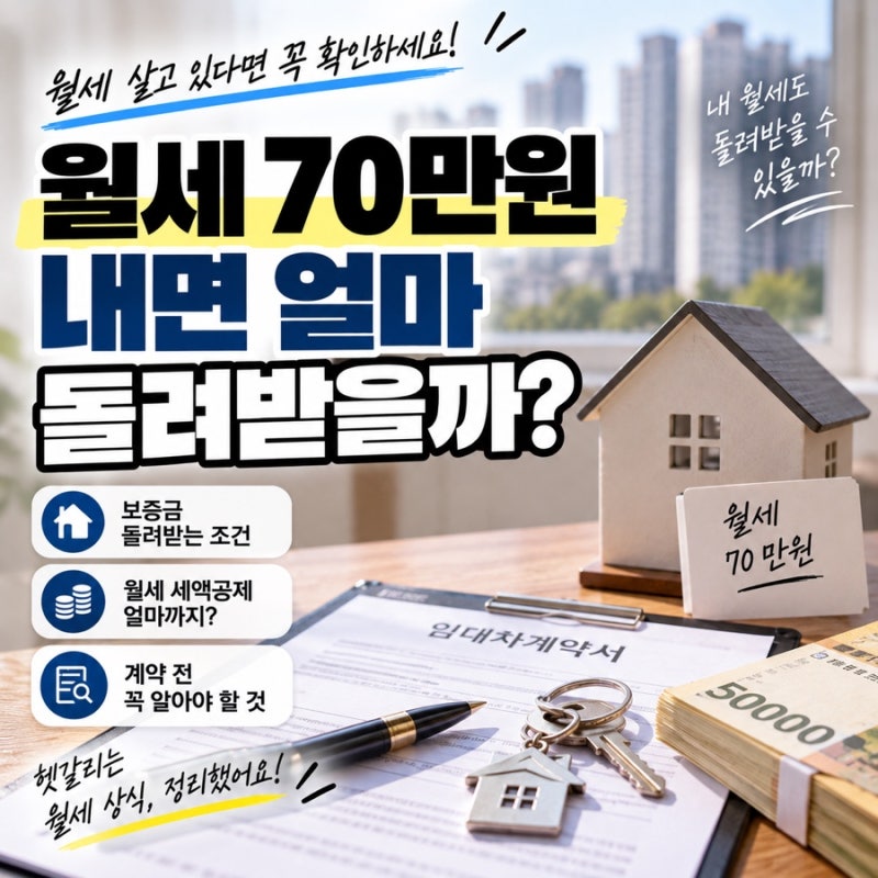 월세 세액공제 얼마나 돌려받을까? 월세 50·70·100만원 계산