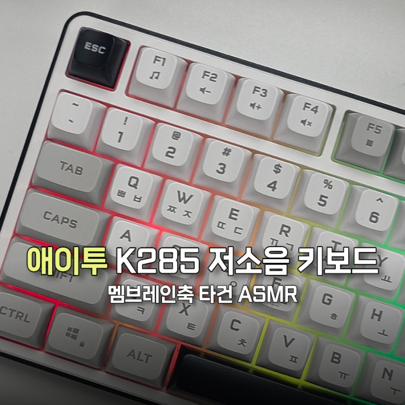 사무실용으로 딱! 에이투 K285 가성비 저소음키보드 실사용 후기 (타건영상 포함)