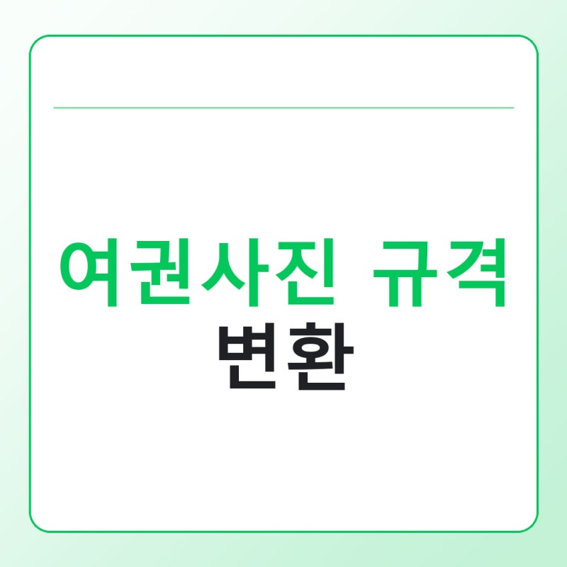 여권사진 규격 변환, 온라인 재발급 사진 크기 맞추는 순서