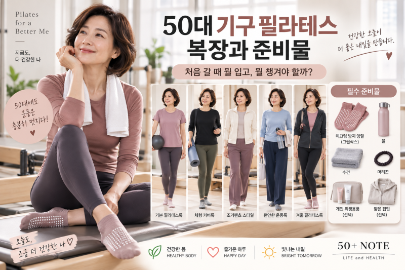 50대 기구 필라테스 복장과 준비물｜처음 갈 때 뭘 입고, 뭘 챙겨야 할까?
