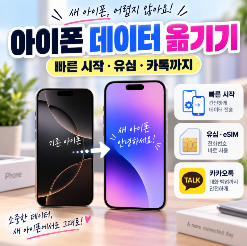 아이폰 데이터 옮기기 방법, 마이그레이션 오류·유심·카톡까지