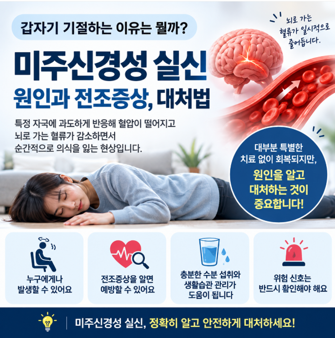 갑자기 기절하는 이유는 뭘까? 미주신경성 실신 원인과 전조증상