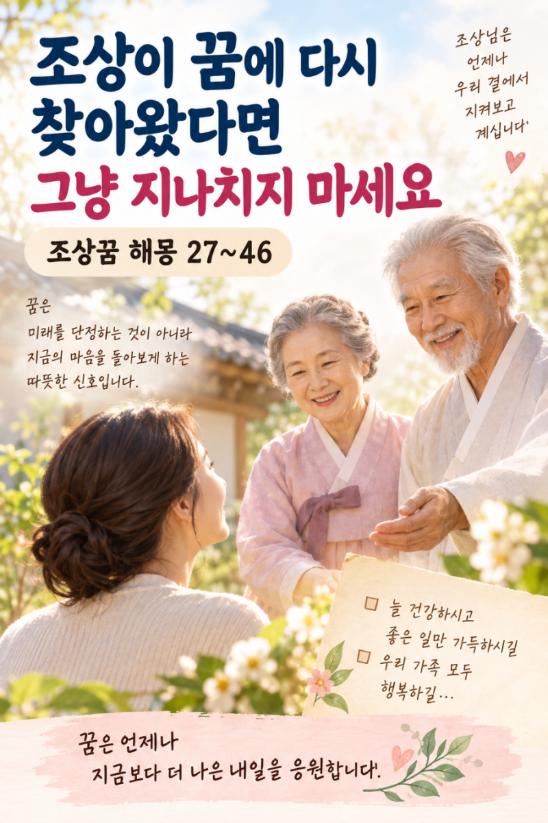 조상이 꿈에 다시찾아왔다면 그냥 지나치지 마세요
