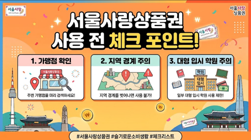 좋다길래 샀는데 여기서 결제 불가? 서울사랑상품권 사용처와 2가지 주의점