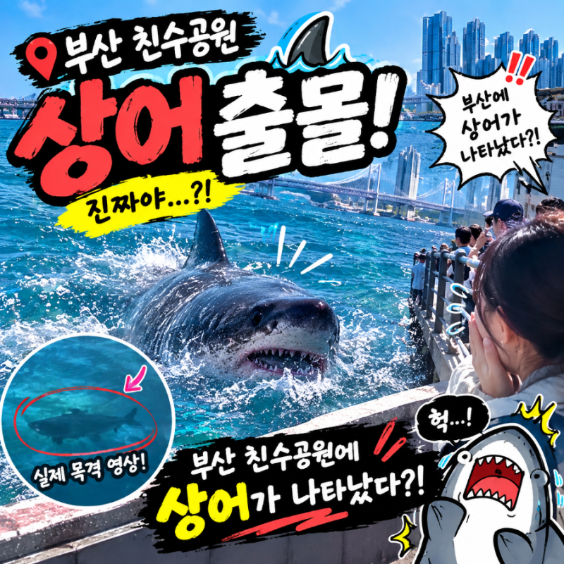 부산 북항 친수공원에 3~4m 상어가 나타났다?