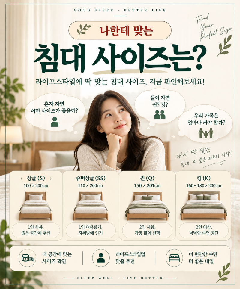 침대 사이즈, 매트리스와 프레임부터 확인하세요