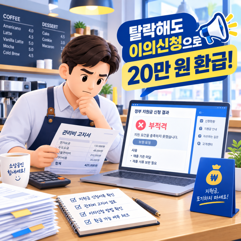 2026 소상공인 전기요금 특별지원 부적격 이의신청 방법 및 관리비 서류 제출 팁