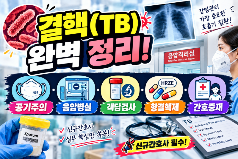 결핵(TB) 완벽 정리｜공기주의·음압병실·객담검사·항결핵제·간호중재