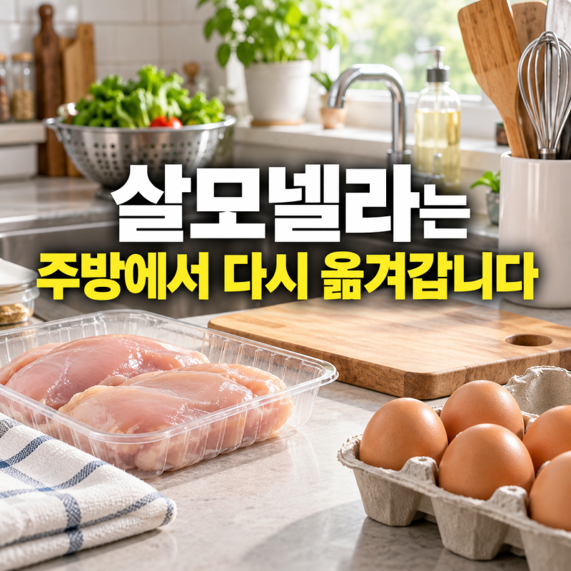 계란 껍데기만 조심하면 끝인 줄 알았습니다, 살모넬라는 주방에서 다시 옮겨갑니다
