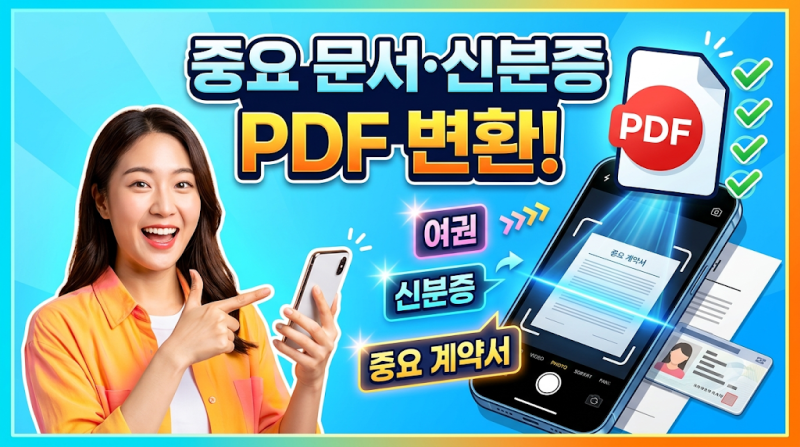 중요한 문서나 신분증 스마트폰 카메라로 스캔하고 PDF 변환하기