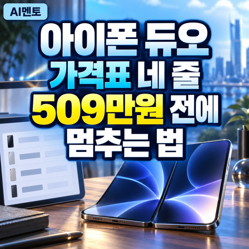 아이폰 듀오 가격표 네 줄, 509만원 전에 멈추는 법