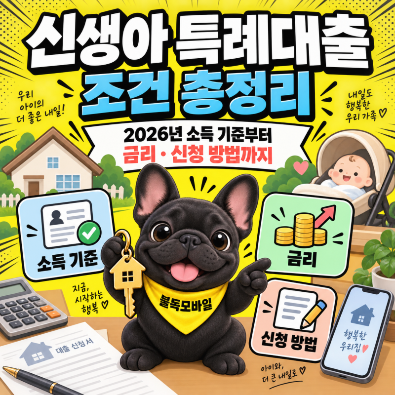 신생아 특례대출 조건 총정리｜2026년 소득 기준부터 금리·신청 방법까지