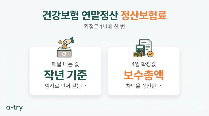 건강보험 연말정산 정산보험료 (4월에 더 내는 건 오른 게 아니라 덜 낸 겁니다)