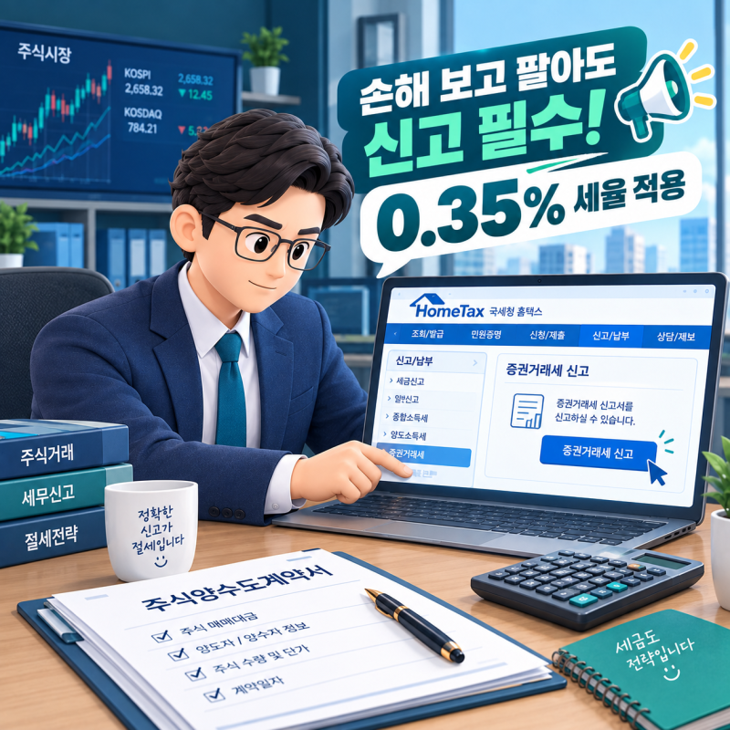 비상장주식 양도소득세 증권거래세 차이 반기 신고기한 놓쳤을 때 무신고 가산세 해결법