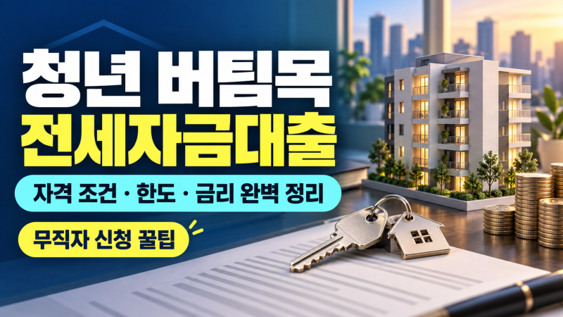 청년 버팀목 전세자금대출 자격 조건, 한도, 금리 완벽 정리 (무직자 신청 꿀팁)