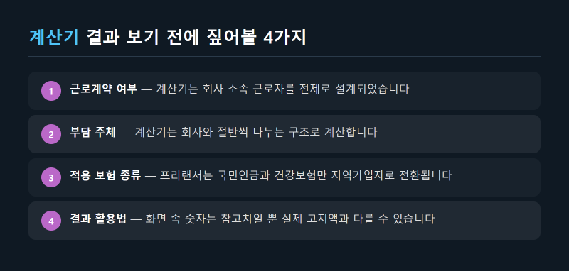 4대보험계산기 결과를 프리랜서 소득에 적용할 때 주의할 점